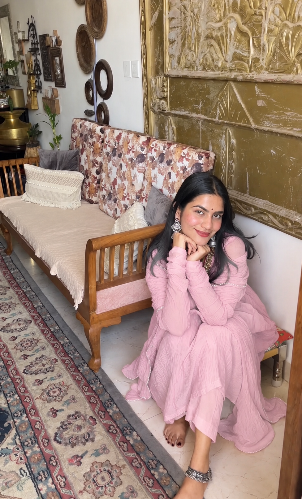 Zaib ( pink chanderi)