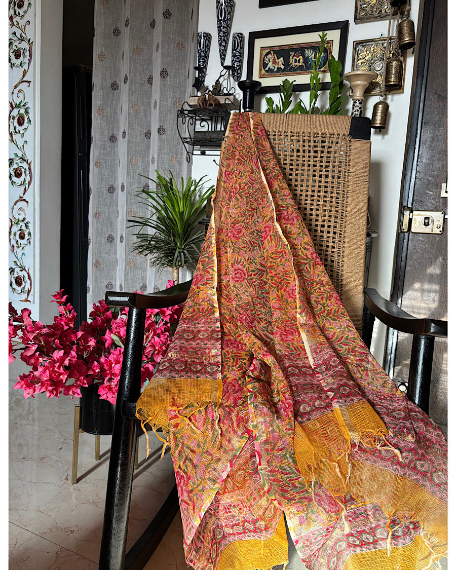 Peela Baagh Kota Doria Dupatta