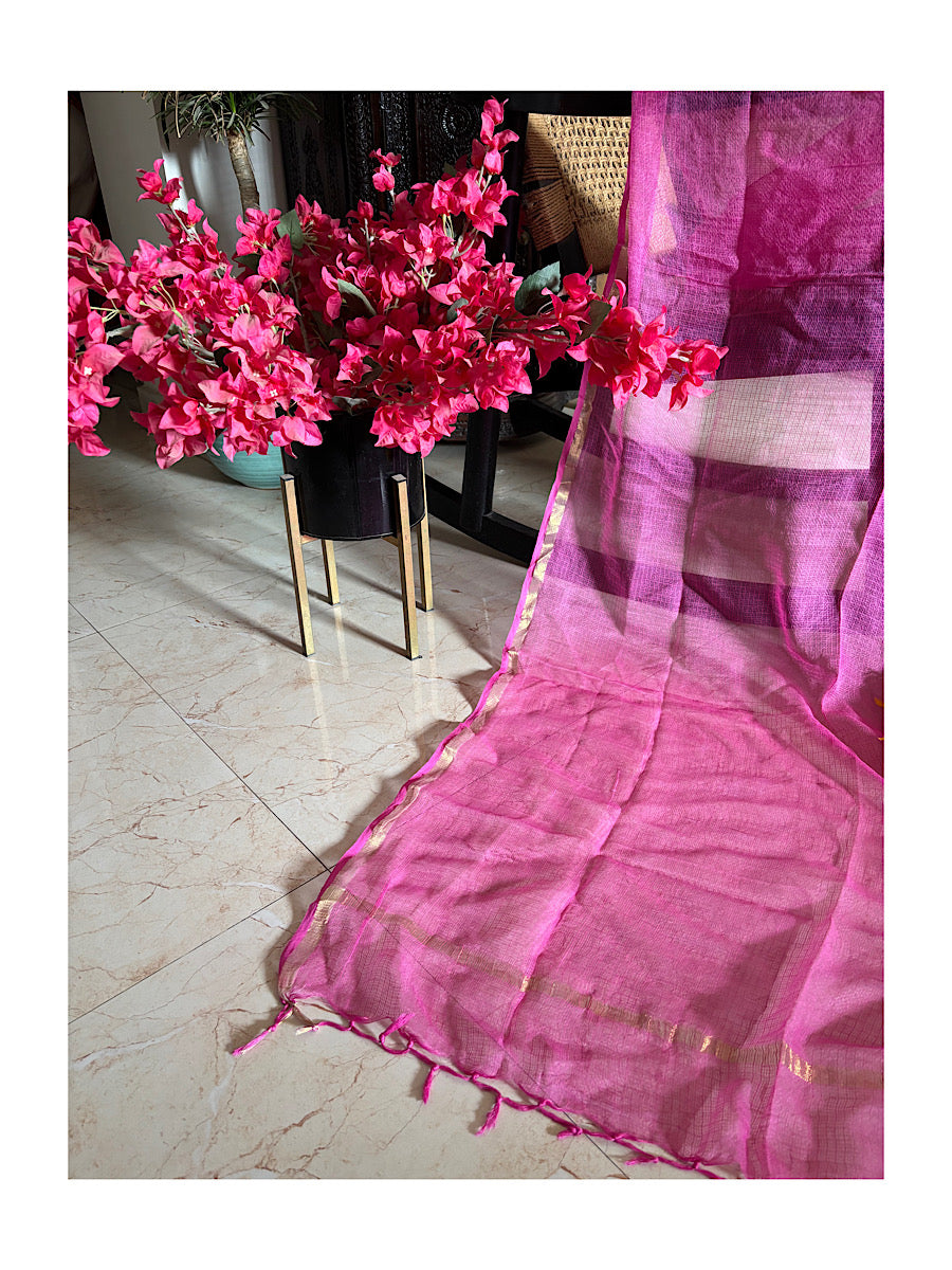 Kota Doria mauve shade Dupatta