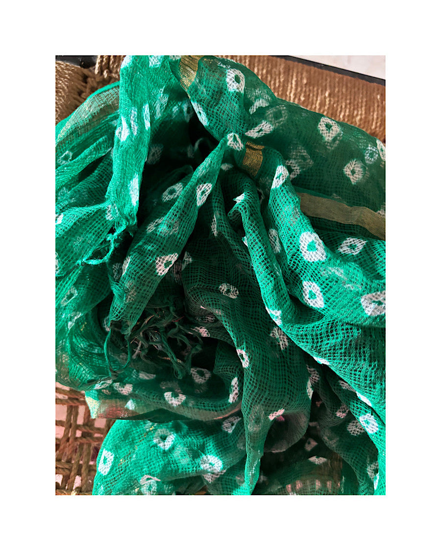 Green Bandhni Doria Dupatta