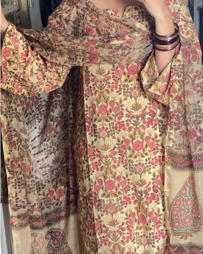 Baksua Beige Kameez Set