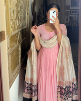 Pink Chiffon Anarkali
