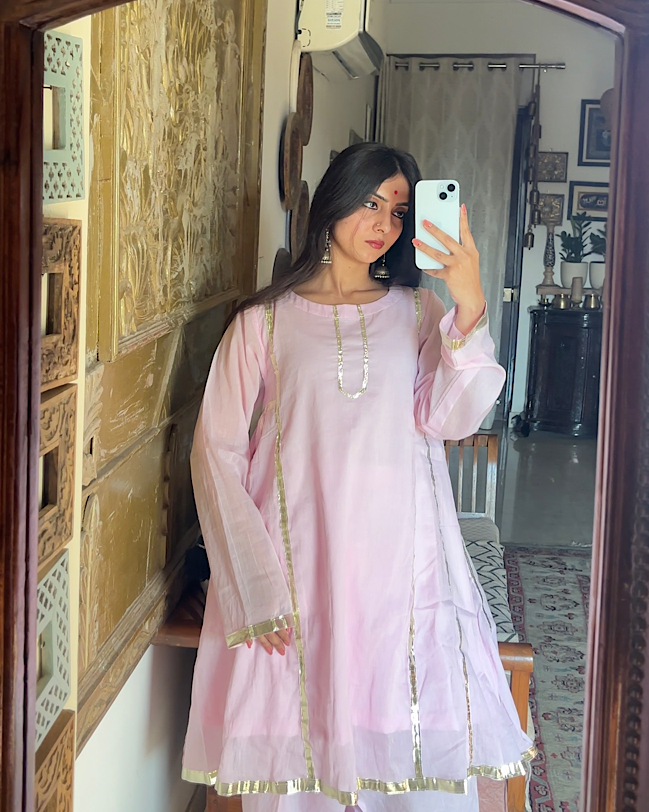 Farshi Mulmul Soft Pink
