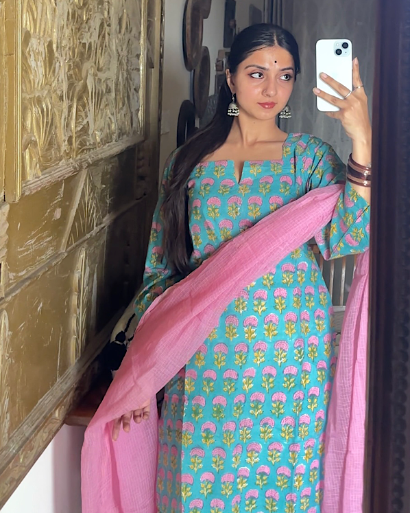 Summer Kameez Set - Green
