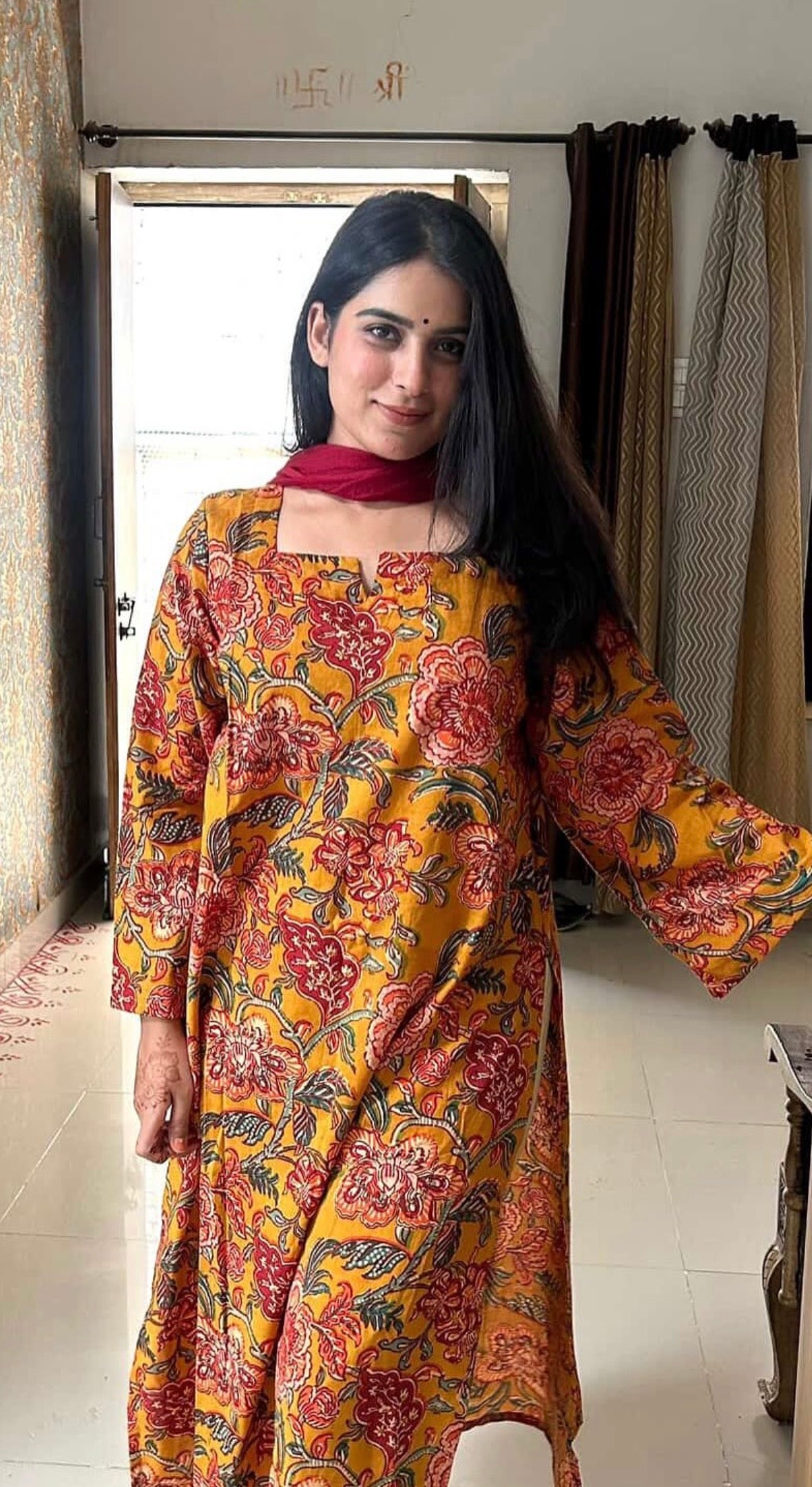 Mustared kameez set