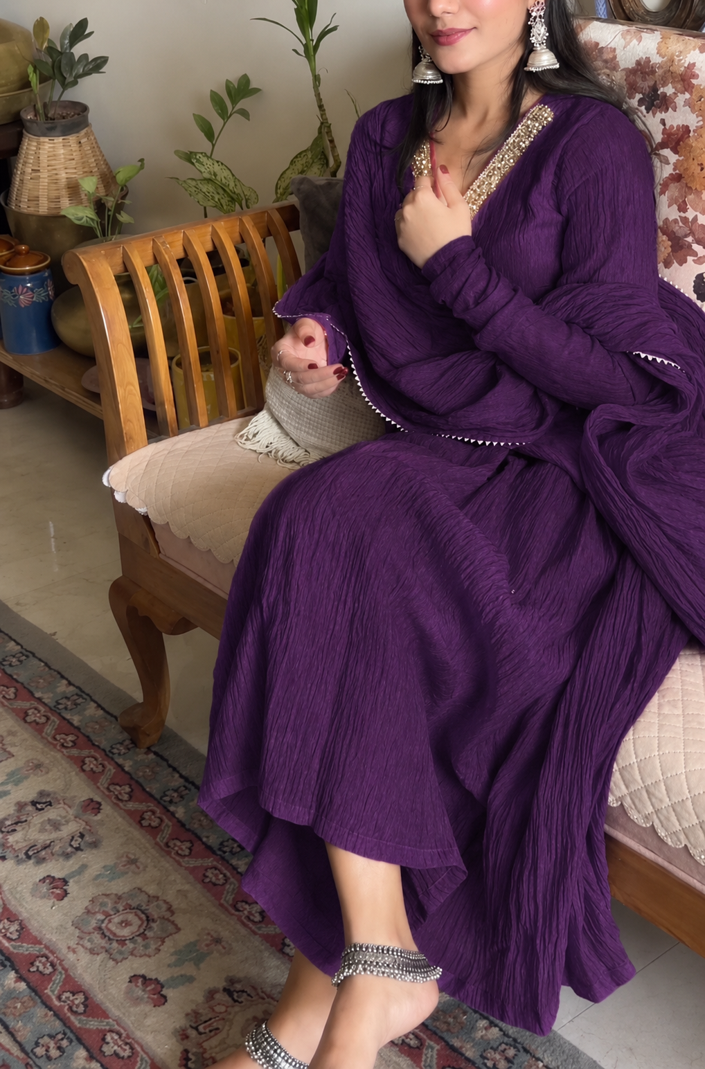purple chanderi