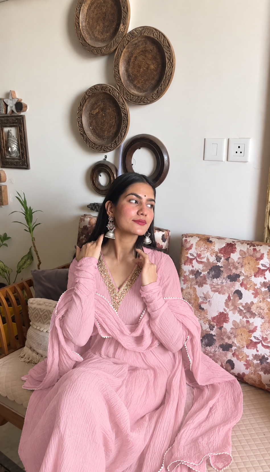 Zaib ( pink chanderi)