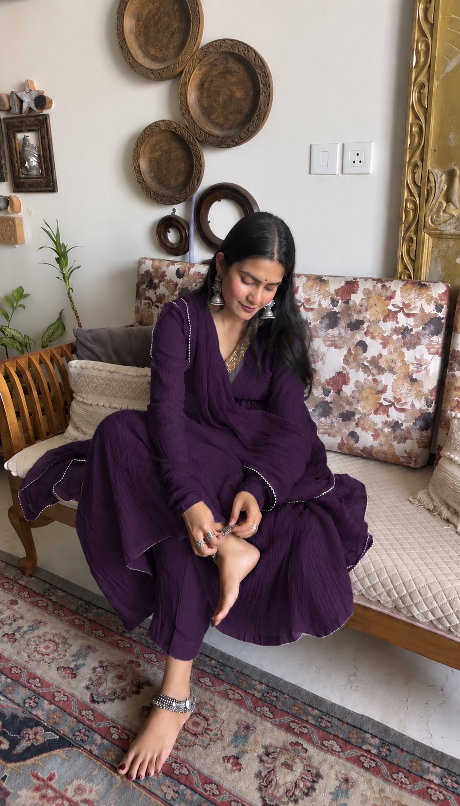 purple chanderi