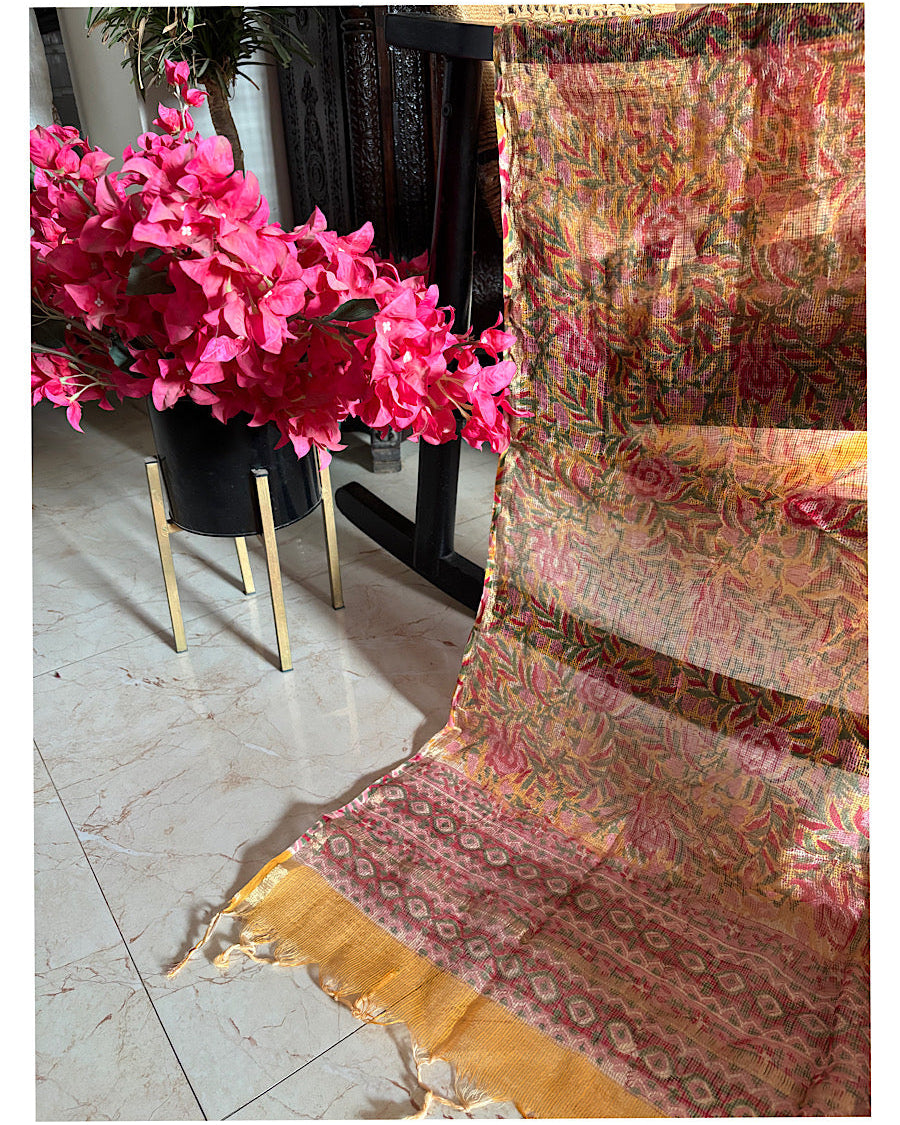 Peela Baagh Kota Doria Dupatta