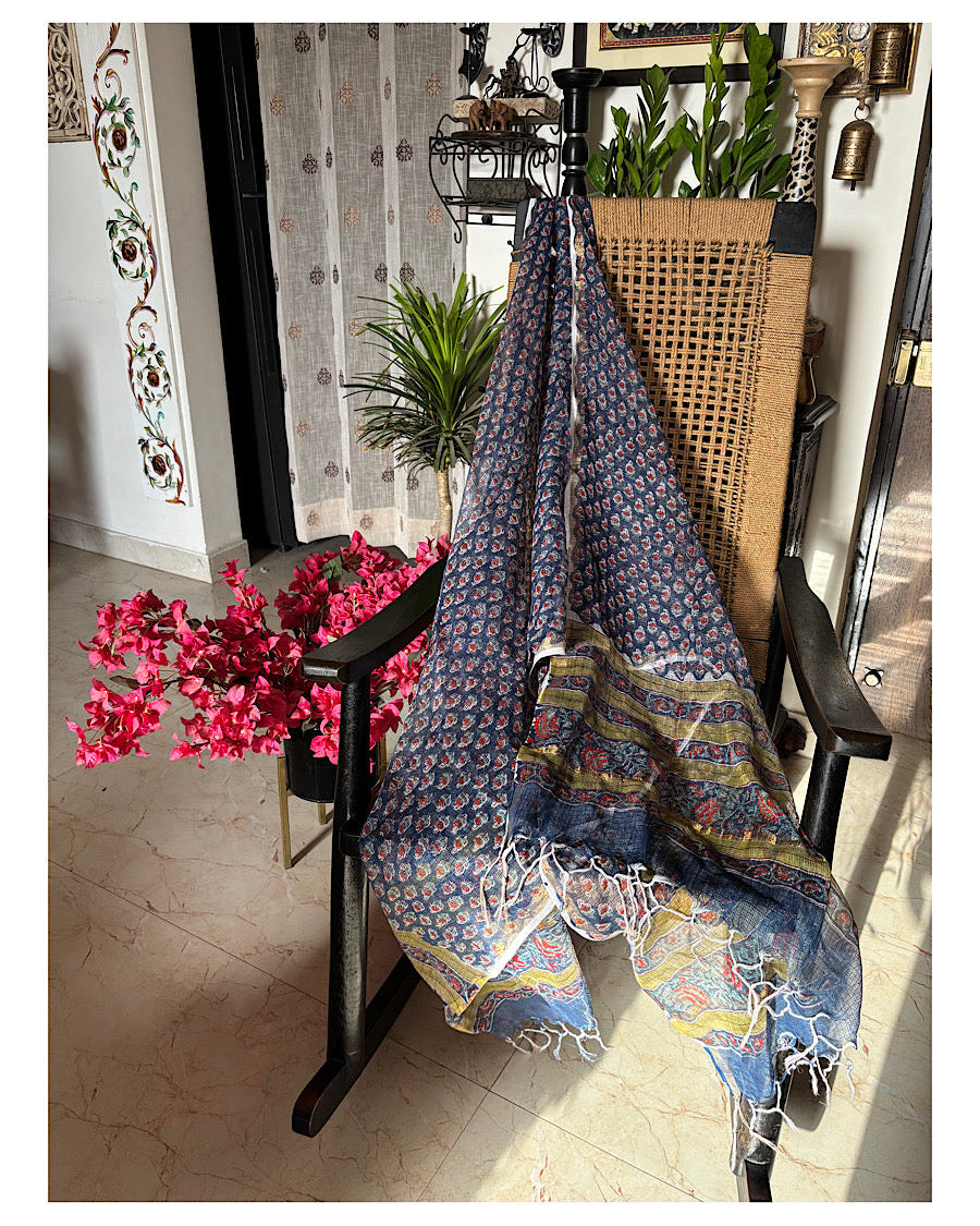 Gehr Navy Blue Dupatta