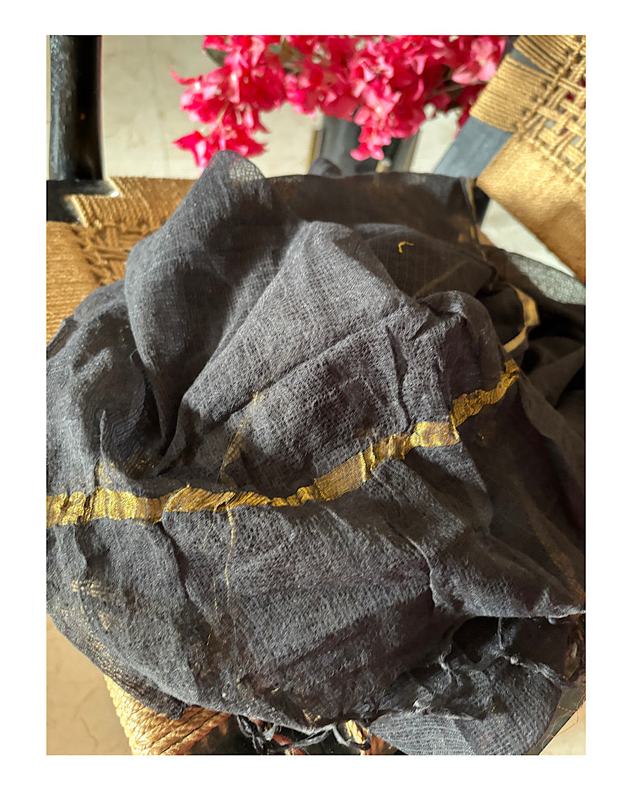Jet Black Kota Dupatta