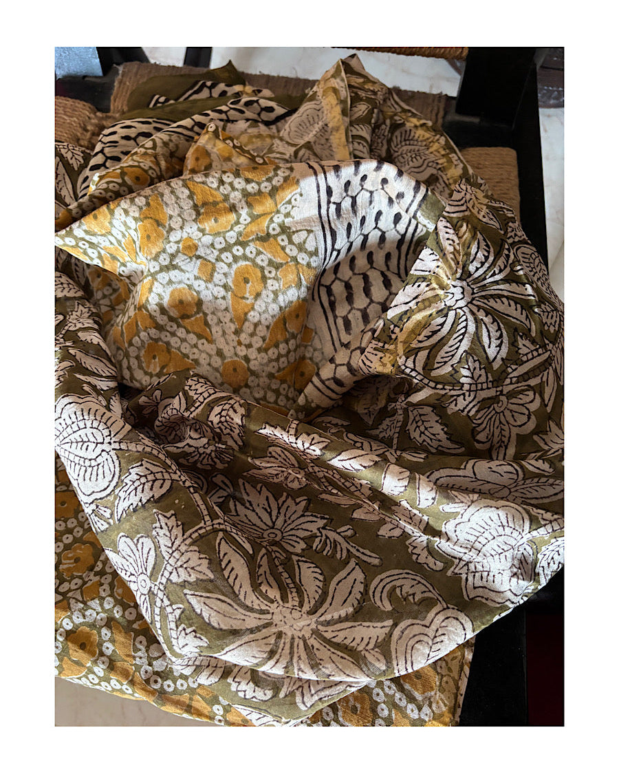 Chanderi Mehendi Baagh Dupatta