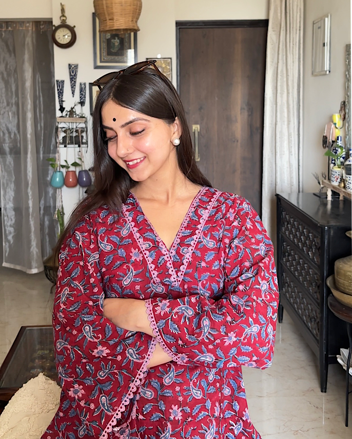 Wine Garden Kameez