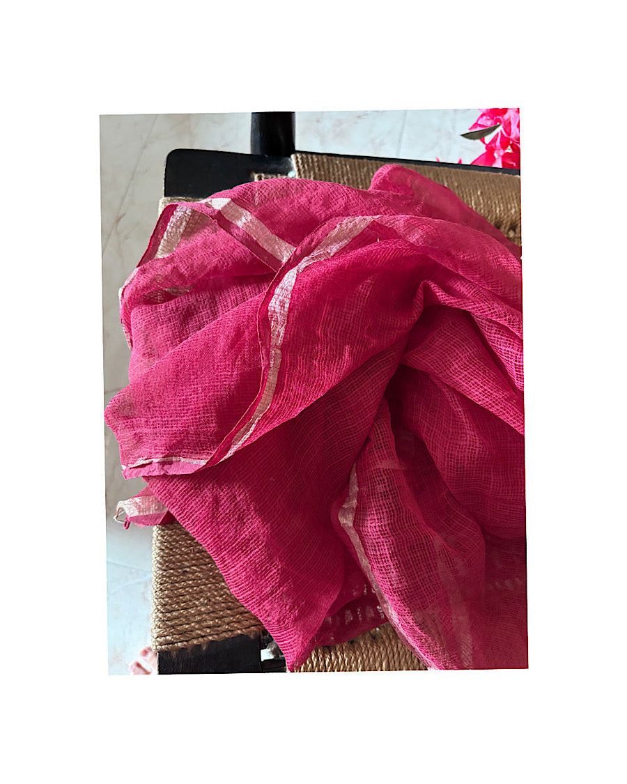 Kota Doria hand dyed Maroon