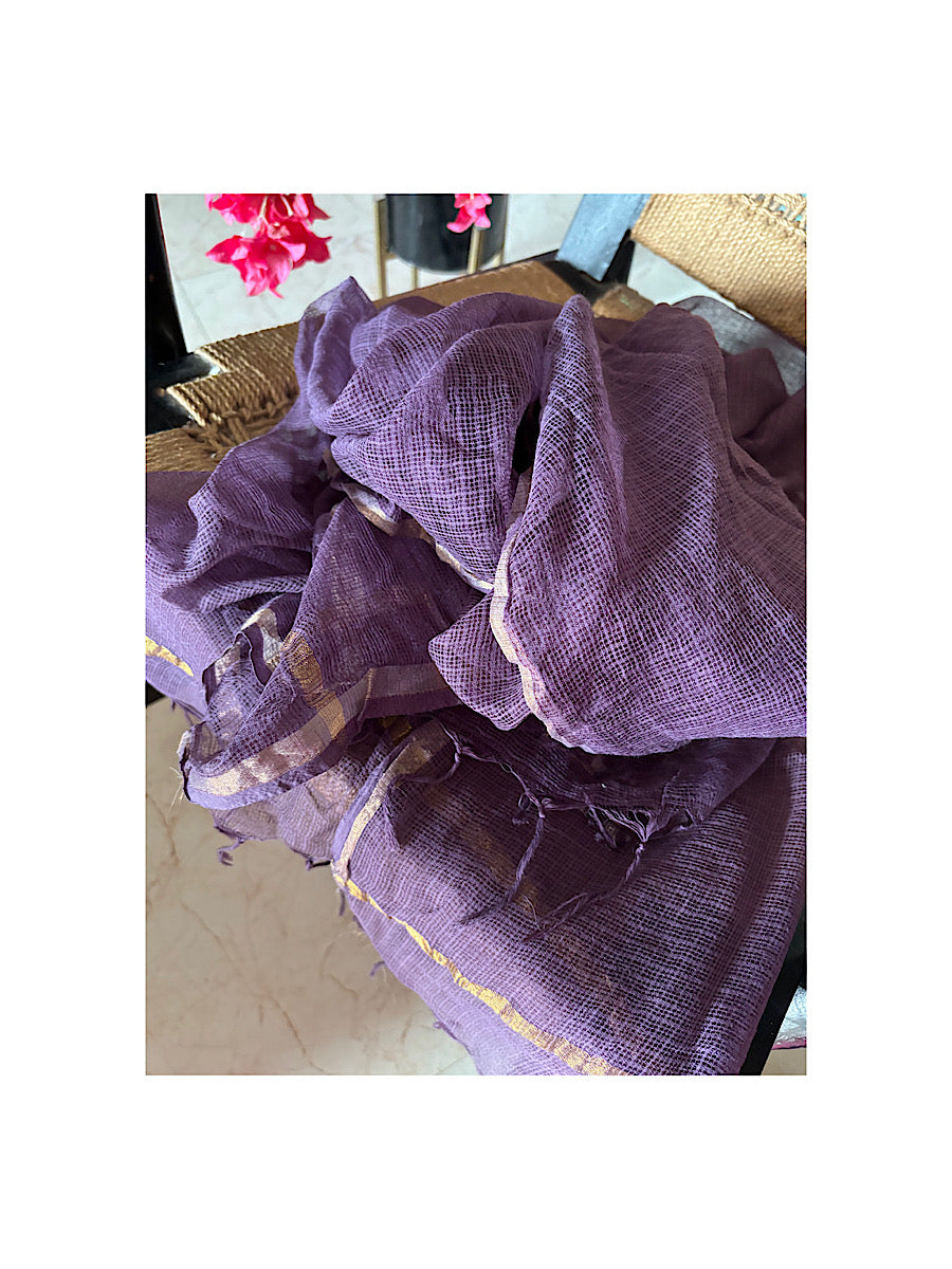 Kota Doria hand tied Purple