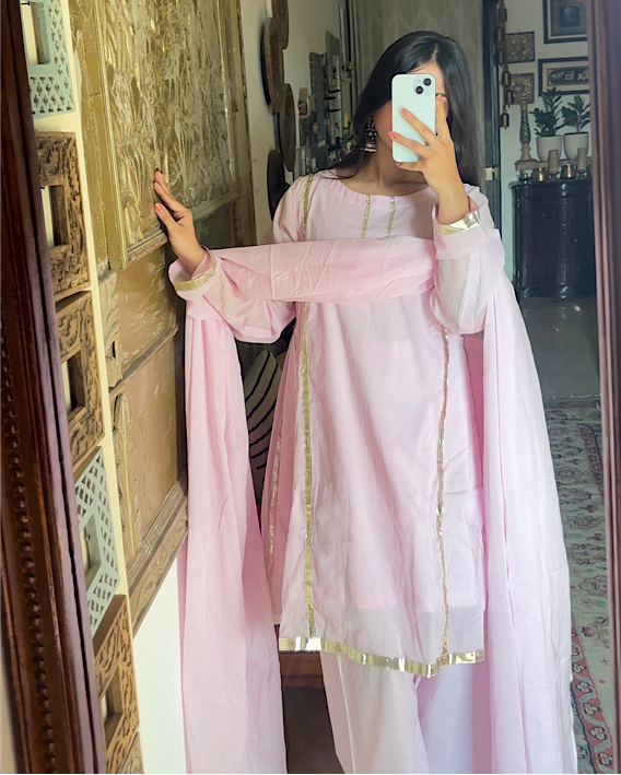 Farshi Mulmul Soft Pink