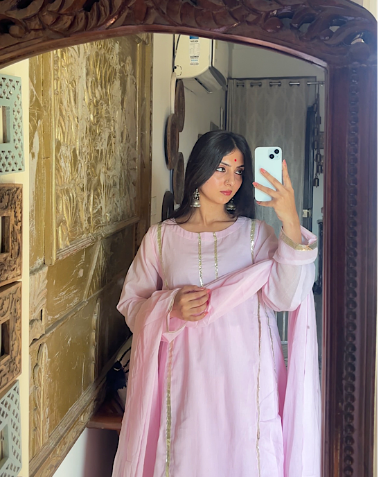 Farshi Mulmul Soft Pink