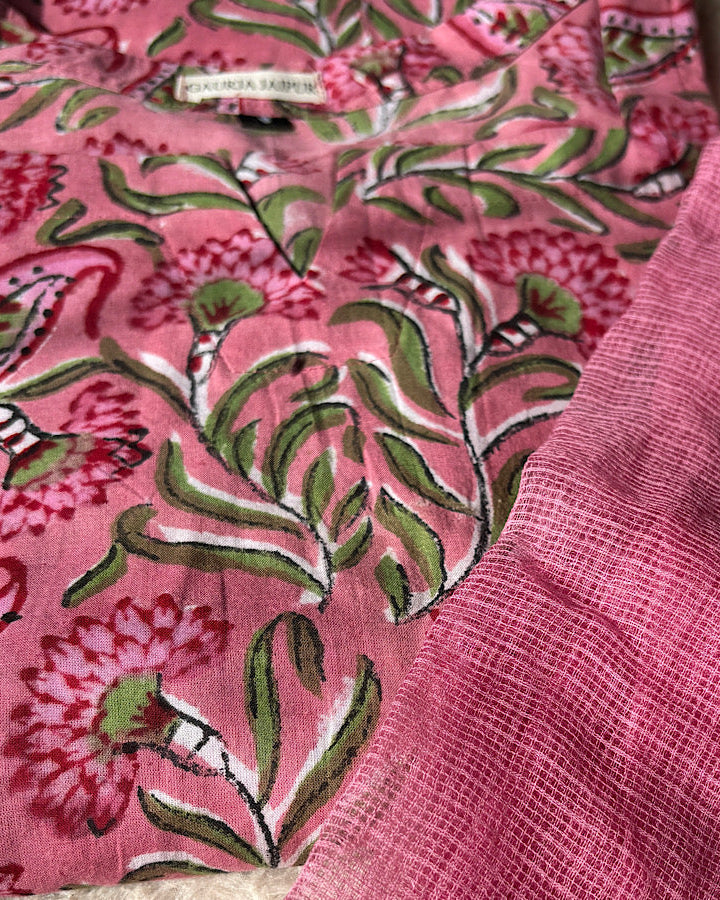 Summer Kameez Set - Gajri Pink