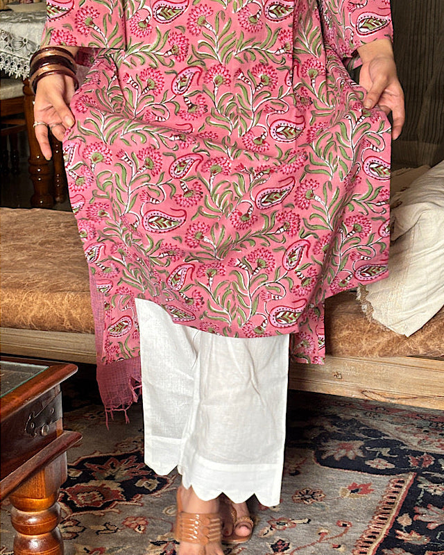 Summer Kameez Set - Gajri Pink