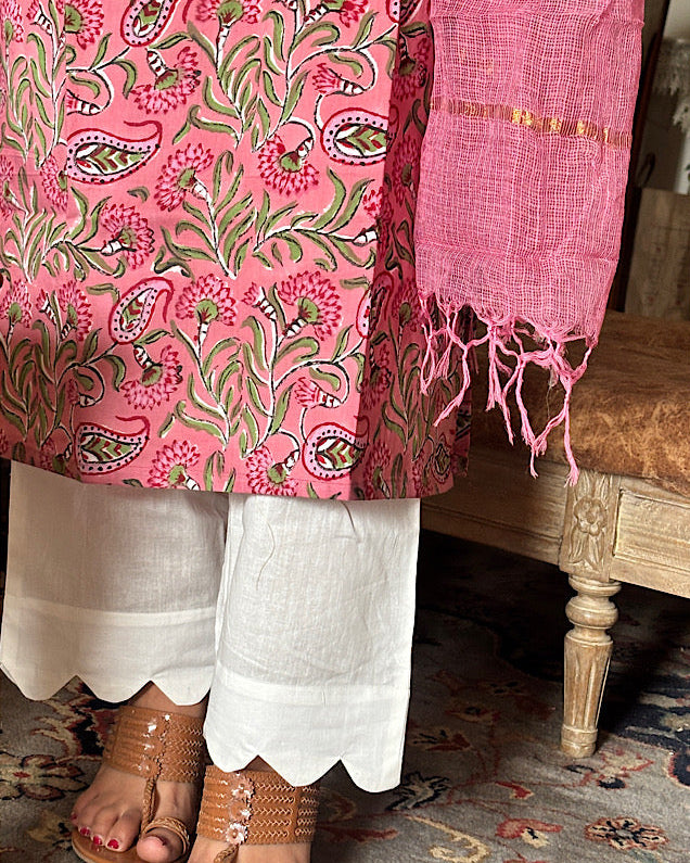 Summer Kameez Set - Gajri Pink