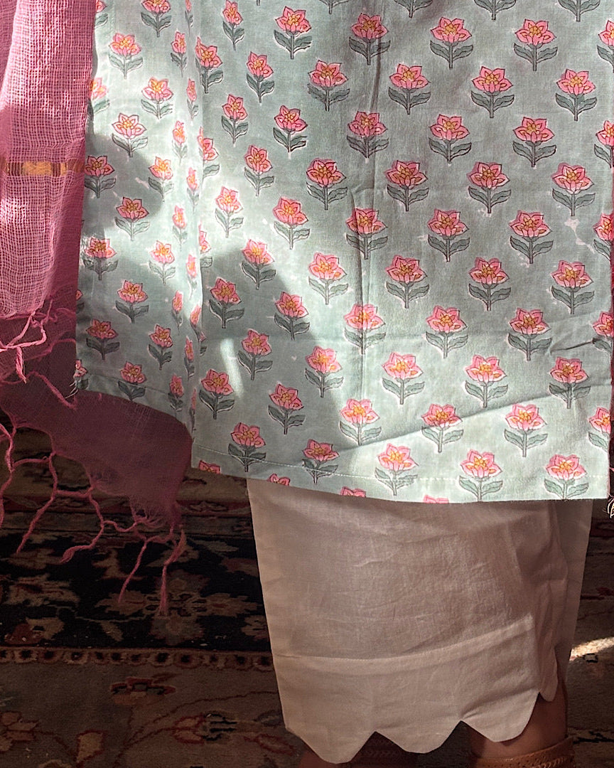 Summer Kameez Set - Sky Blue