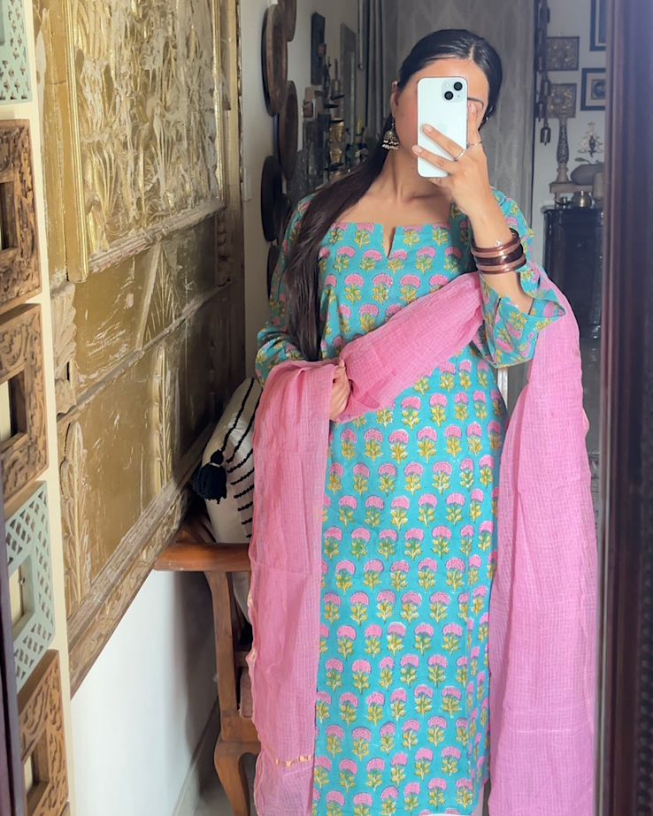 Summer Kameez Set - Green