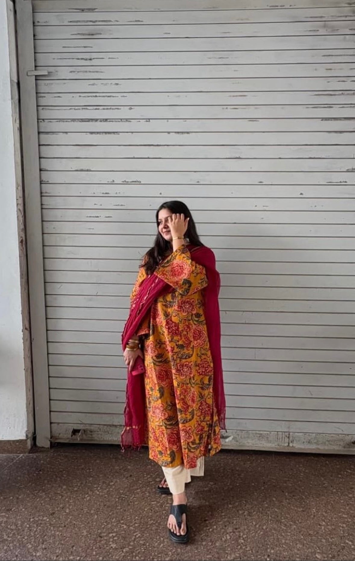Mustared  kameez set