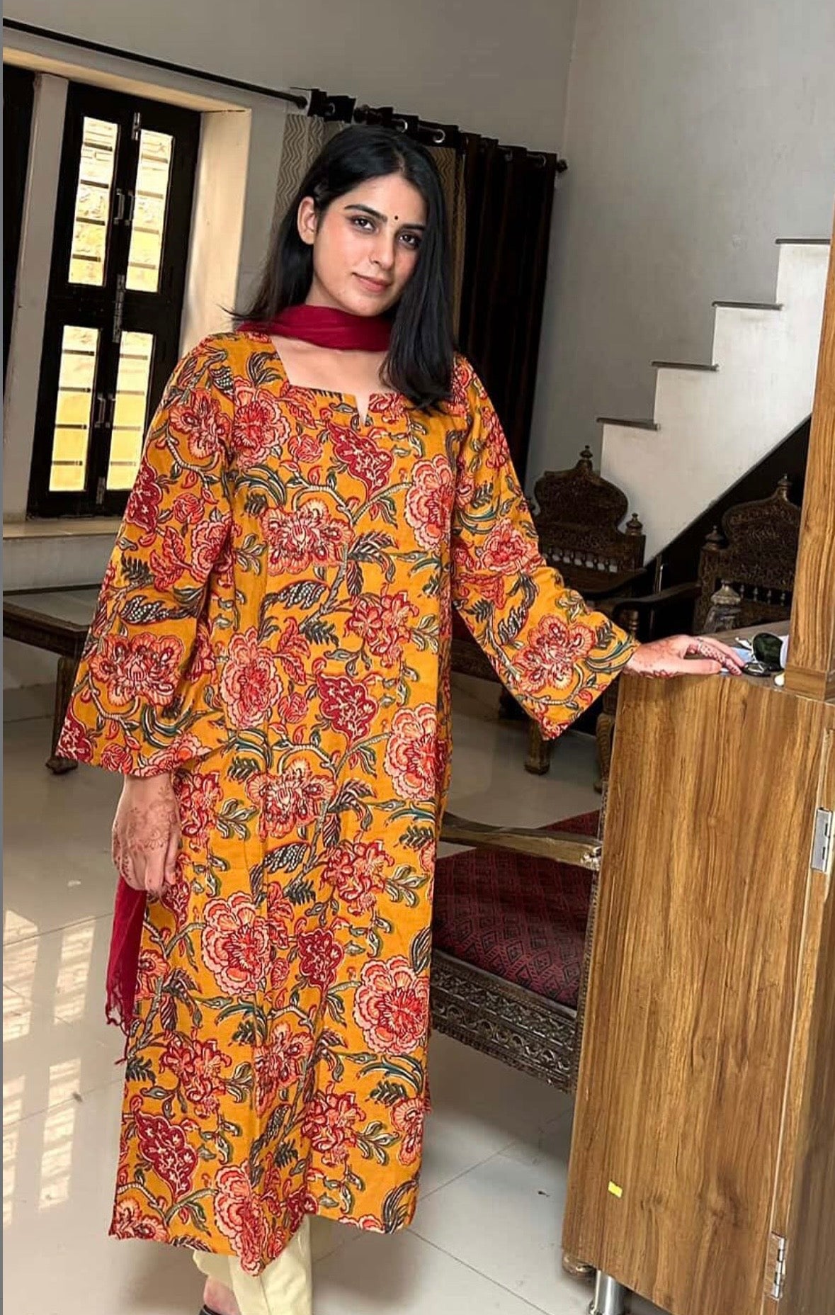 Mustared  kameez set