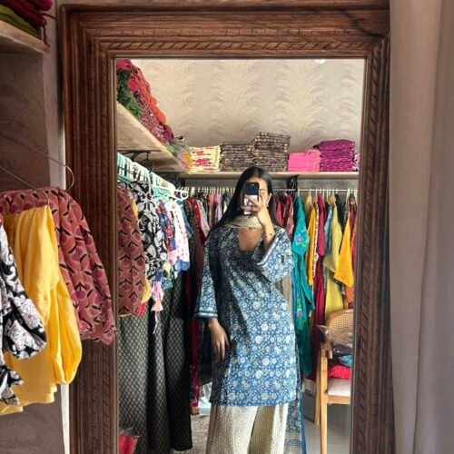 Farshi set ( Navy printed)